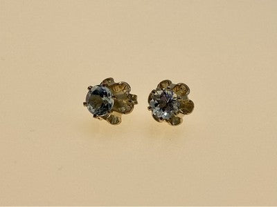 925 Sterling Silver Blue Spinel Stud Earrings