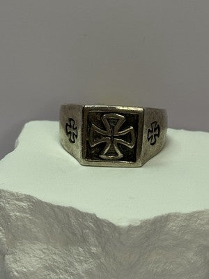 Vintage 925 Sterling Silver "Cross" Ring Size 10.5