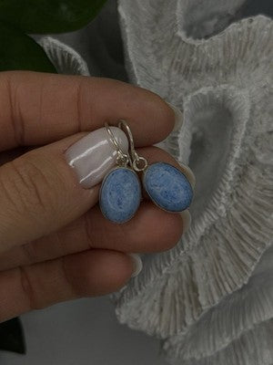 Vintage 925 Sterling Silver Dangle Lapis Earrings