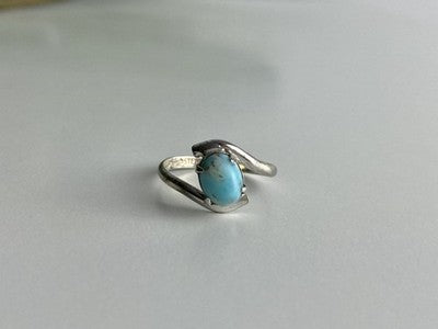 Vintage 925 Sterling Silver Larimar Ring Size 6.5