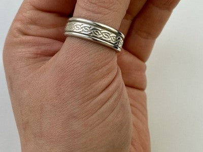 925 Sterling Silver Spinner Men'S Ring Size 12
