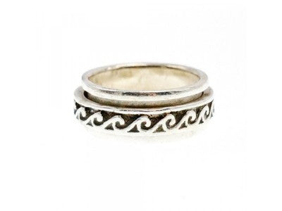Vintage 925 Sterling Silver Spinner Band Ring Size 6.75