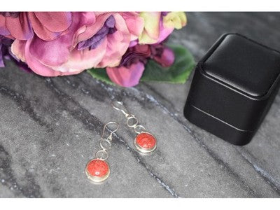 925 Sterling Silver Red Jasper Earrings