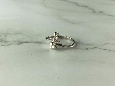 925 Sterling Silver CZ "Love" Ring Size 8