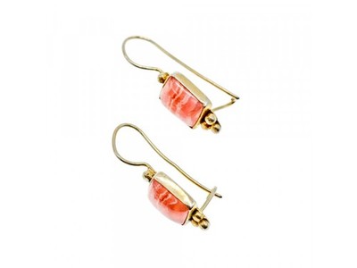 925 Sterling Silver Gold Plated Agate Earrings