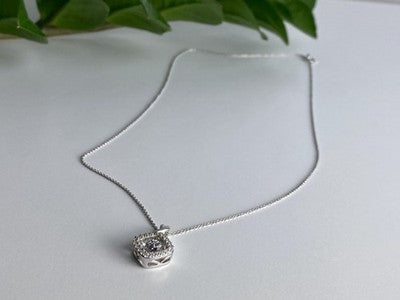 925 Sterling Silver CZ "Glitter" Chain With Pendant