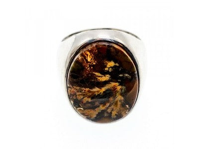 925 Sterling Silver Jasper Ring Size 12.5