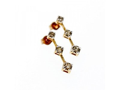 10K Yellow Gold Diamonds Earrings
