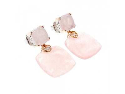 925 Sterling Silver Gold Plated Morganite "Tenderness" Earrings