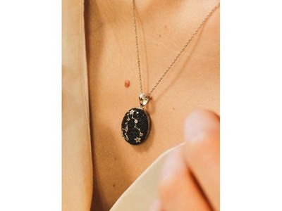 925 Sterling Silver Black & White Spinel Chain With Pendant