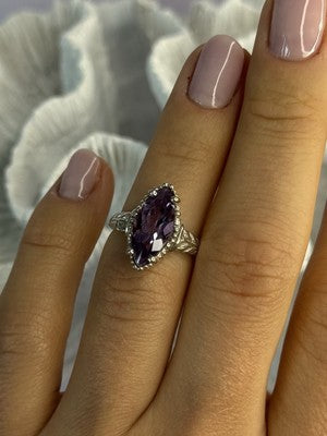 Kabana 925 Sterling Silver Amethyst Ring Size 5