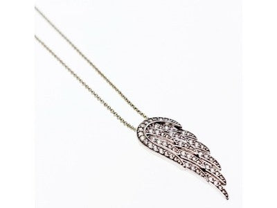 925 Sterling Silver CZ "Angel Wing" Chain With Pendant