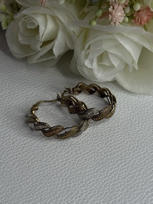 925 Sterling Silver 3 Colors Yellow Pink Gold Plated Earrings Length 0.96 Inch