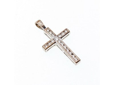 925 Sterling Silver CZ Cross Pendant