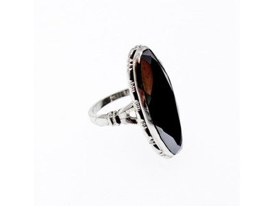 925 Sterling Silver Hematite Ring Size 5.5