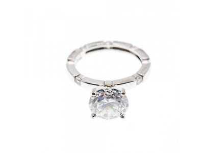 925 Sterling Silver CZ Ring Size 6