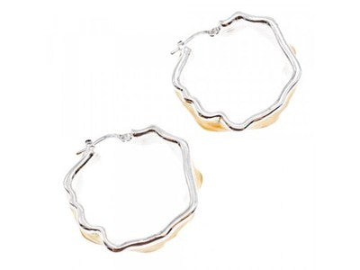 925 Sterling Silver Gold Plated Original Design Earrings Italy