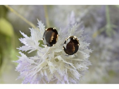 925 Sterling Silver Hessonite Stud Earrings