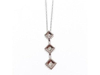 10K White Gold Diamonds Chain With Pendant