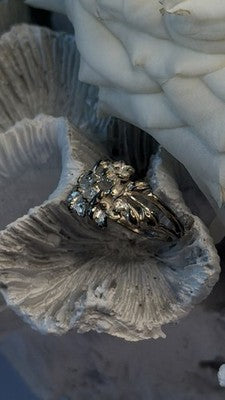 Vintage Delicate Flower Nature 925 Sterling Silver Ring Size 7.5