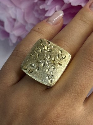 925 Sterling Silver Gold Plated Italy Ring Size 8