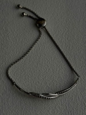 Adjustable 925 Sterling Silver White Colorless Beryl Bracelet