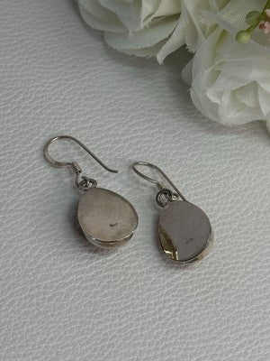 925 Sterling Silver Amber Earrings Length 1.30 Inch