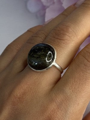 Vintage 925 Sterling Silver Labradorite Ring Size 7