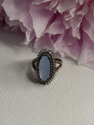 925 Sterling Silver Crystal & CZ Ring Size 9
