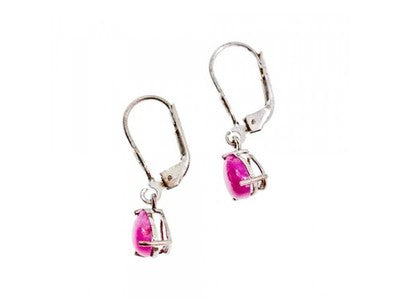 925 Sterling Silver Pink Spinel Earrings