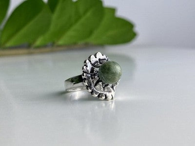 925 Sterling Silver Jasper Ring Size 6.5
