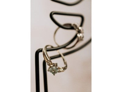 925 Sterling Silver Blue & White Topaz "Heart" Ring Size 9