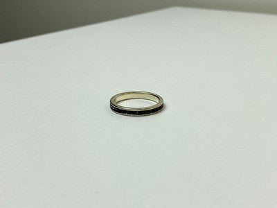 925 Sterling Silver Purple CZ Band Ring Size 8.5