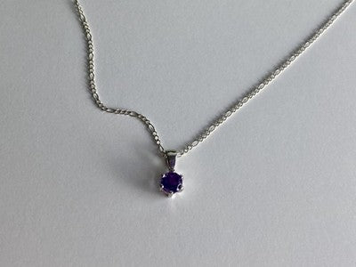 925 Sterling Silver Iolite Chain With Pendant