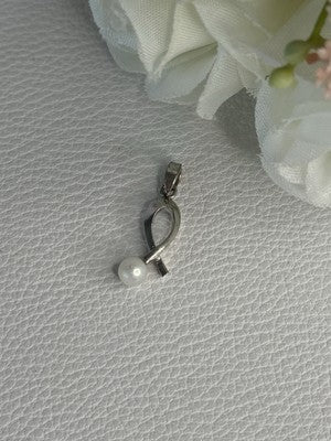 925 Sterling Silver Pearl Pendant Length 0.80 Inch