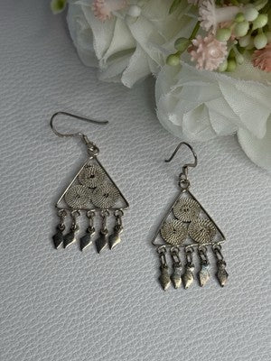 925 Sterling Silver Earrings Length 1.70 Inch