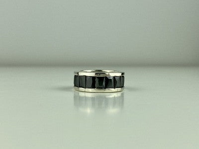 925 Sterling Silver Blue CZ Ring Size 7.5