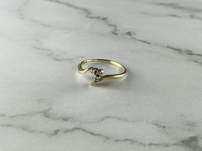 14K Yellow Gold Diamonds Ring Size 6.75