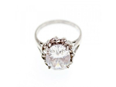 925 Sterling Silver CZ Ring Size 9
