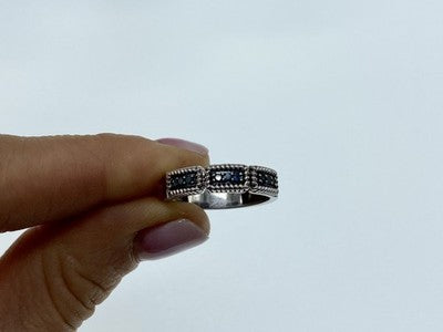 925 Sterling Silver Blue Spinel Ring Size 9