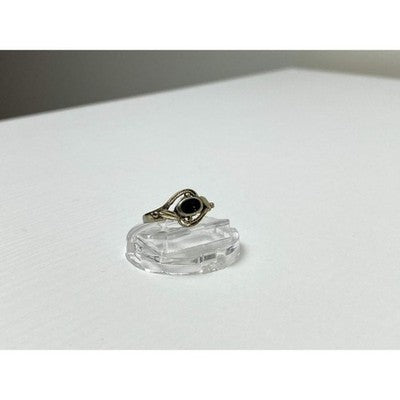 Vintage 925 Sterling Silver Black Onyx Ring Size 5.5