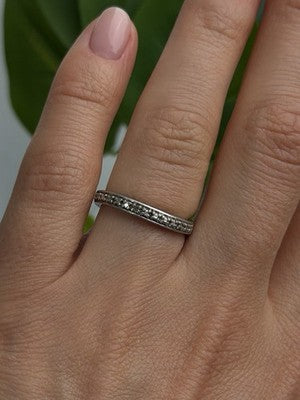 Today Vintage 925 Sterling Silver Diamond Accent Ring Size 7