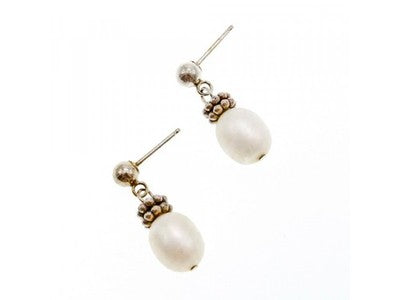 925 Sterling Silver Pearls Stud Earrings
