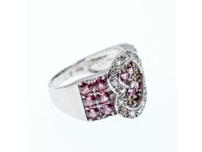 925 Sterling Silver CZ "Heart" Ring Size 9.5