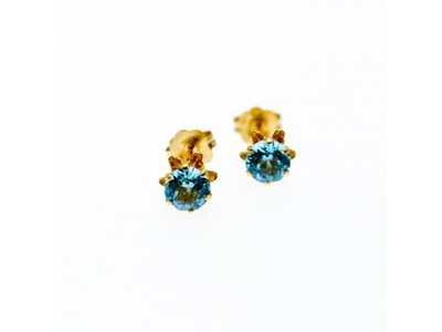 14K Yellow Gold Topaz Earrings