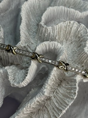 Elegant 925 Sterling Silver CZ Bracelet Length 7.5 Inch