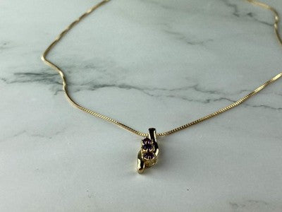 925 Sterling Silver Gold Plated Tanzanite Chain With Pendant