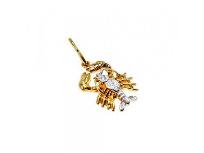 14K Yellow & White Gold Cancer Pendant