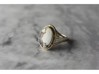 Vintage 925 Sterling Silver Moss Agate Ring Size 5.5