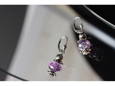 925 Sterling Silver Amethyst Earrings